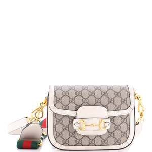 Gucci Horsebit Shoulder Bag Gg Coated #202355G25B